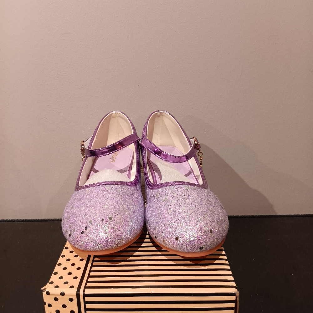 Classic Children High Heels Leather Shoes Fashion Sequins Elegant Kids Girls - Picture 4 of 5